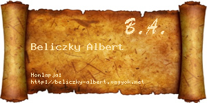Beliczky Albert névjegykártya