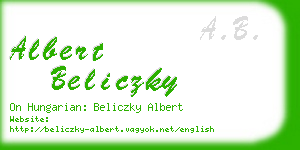 albert beliczky business card